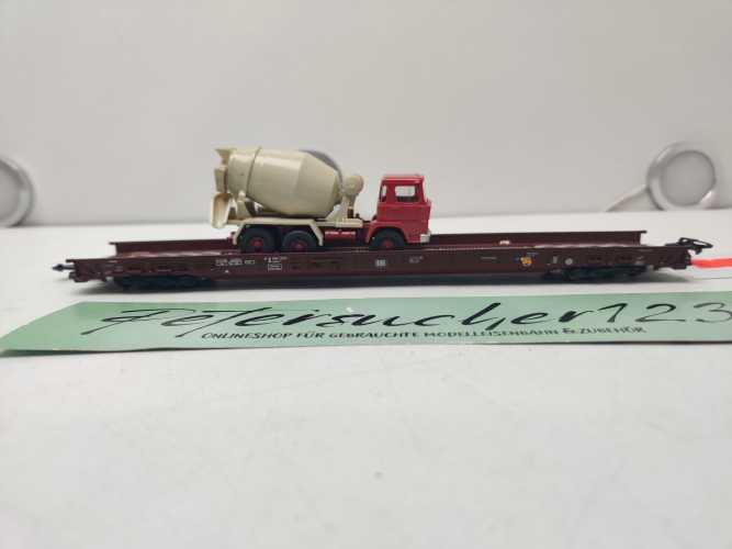 Märklin H0 AC 4740 Niederflurwagen "Rollende Landstr." / Saadkms 690 / DB / LKW - Betonmischer