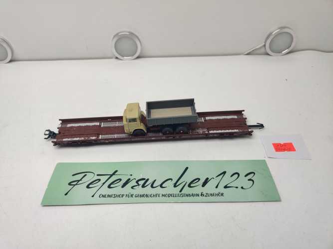 Märklin H0 AC 4740 Niederflurwagen "Rollende Landstr." / Saadkms 690 / DB / Kipper - LKW
