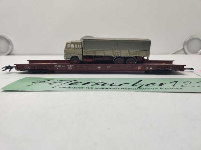 Märklin H0 AC 4740 Niederflurwagen "Rollende Landstr." / Saadkms 690 / DB / LKW Lang