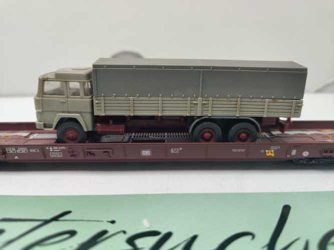 Märklin H0 AC 4740 Niederflurwagen "Rollende Landstr." / Saadkms 690 / DB / LKW Lang