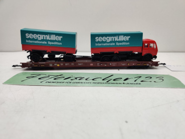 Märklin H0 AC 4740 / 498 3 055-2  "Rollende Landstr." / Saadkms 690 / DB / LKW SEEGMÜLLER