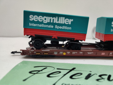Märklin H0 AC 4740 / 498 3 055-2  "Rollende Landstr." / Saadkms 690 / DB / LKW SEEGMÜLLER