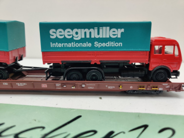 Märklin H0 AC 4740 / 498 3 055-2  "Rollende Landstr." / Saadkms 690 / DB / LKW SEEGMÜLLER