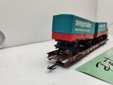 Märklin H0 AC 4740 / 498 3 055-2  "Rollende Landstr." / Saadkms 690 / DB / LKW SEEGMÜLLER