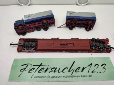 Märklin H0 AC 4740 / 498 3 182-4  "Rollende Landstr." / Saadkms 690 / DB / LKW Straeten