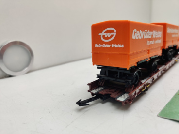 Märklin H0 AC 4740 / 498 3 153-5  "Rollende Landstr." / Saadkms 690 / DB / LKW Gebrüder Weiss