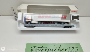 Märklin H0 AC 47423 RoLa Niederflurwagen HUPAC / SBB / LKW / OVP