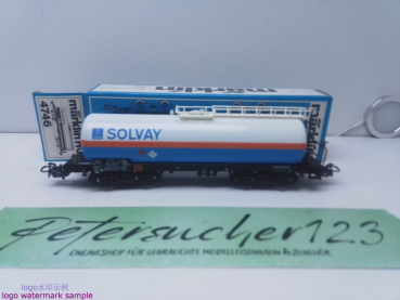 Märklin H0 AC 4746 Kesselwagen / Kessel blau-weiß / SOLVAY / OVP blau