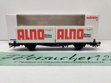 Märklin H0 AC 48501 Containertragwagen "Alno" Lgjs / NEM / DB / OVP weiß
