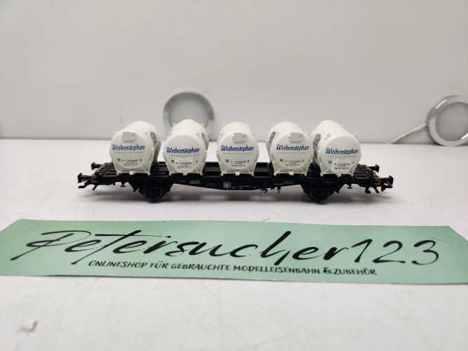 Märklin H0 AC 48535 / zweiachsiger Behälter-Tragwagen der Bauart Lbgjs 598 / Weinstephan / DB