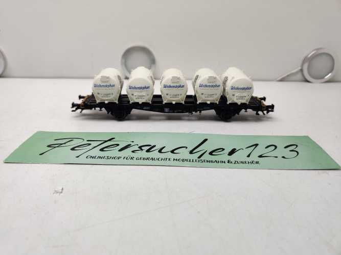 Märklin H0 AC 48535 / zweiachsiger Behälter-Tragwagen der Bauart Lbgjs 598 / Weinstephan / DB