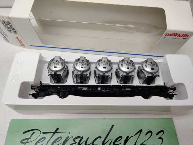 Märklin H0 AC 4853 / Behältertragwagen der Bauart Lbgjs 598 / DB/ Ep. IV / OVP