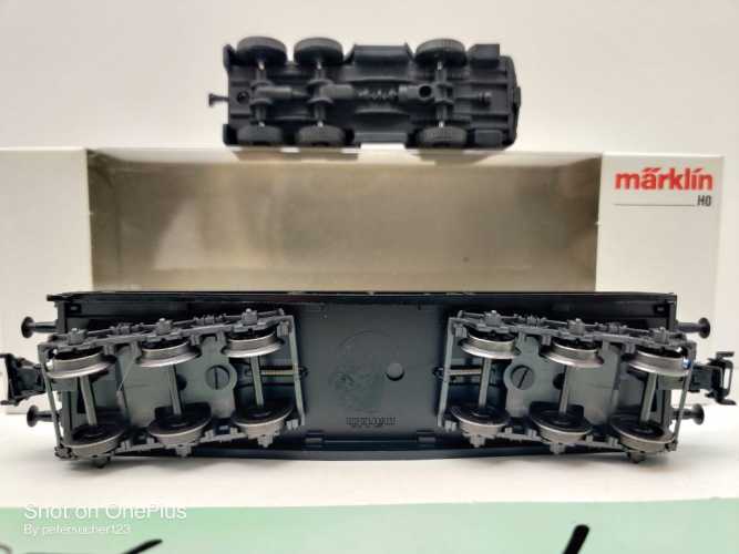 Märklin H0 AC 4866 Schwerlast-Flachwg + Kaelble Fahrzeug / NEM / DRG / OVP weiß