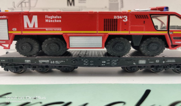 Märklin H0 AC 48667 Schwerlastwagen mit Flugfeldfeuerwehr / NEM / DB / OVP weiß