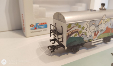 Märklin H0 AC 48704 gedeckter Güterwagen "Looney Tunes" / 1.FC JW 2004 / OVP weiß