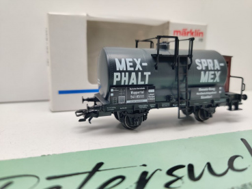 Märklin H0 AC 4871 Kesselwagen m Brmsrhs  "MEX-PHALT" Z / NEM / DRG / OVP weiß