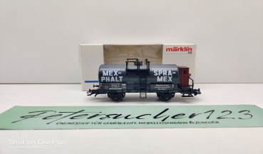 Märklin H0 AC 4871 Kesselwagen m Brmsrhs  "MEX-PHALT" / Z / NEM / PRIVAT/DRG / OVP weiß