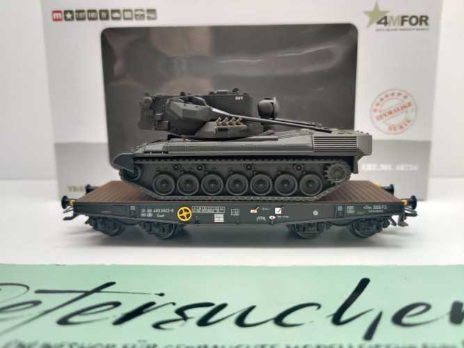 Märklin H0 48716 4MFOR Panzertransport "Cheetah" Slmmp / NEM / SNCB, NMBS / OVP