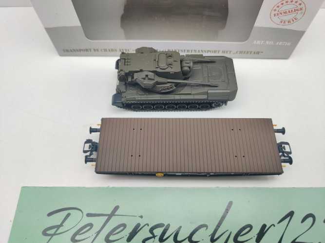 Märklin H0 48716 4MFOR Panzertransport "Cheetah" Slmmp / NEM / SNCB, NMBS / OVP