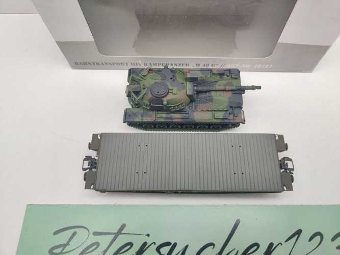 Märklin H0 48727 4MFOR Bahntransport "Kampfpanzer m48G" Rlmmps651 / NEM / BW, DB / OVP