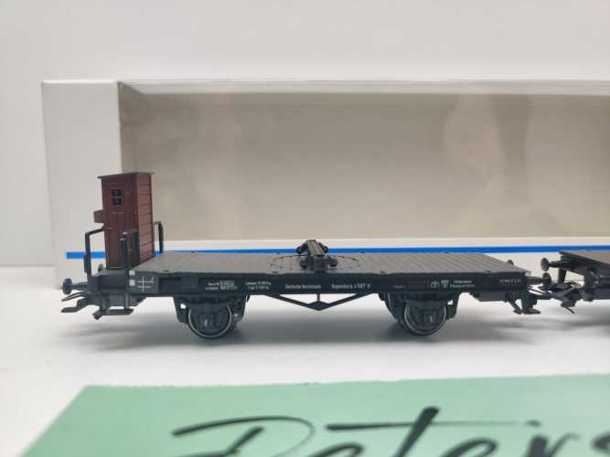 Märklin H0 AC 48840 Drehschemel-Wagenpaar mit Holz / NEM / DRG / OVP weiß
