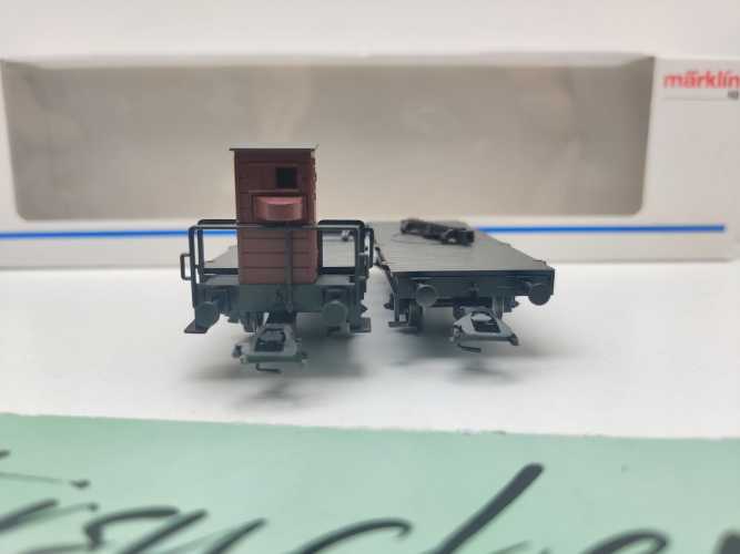 Märklin H0 AC 48840 Drehschemel-Wagenpaar mit Holz / NEM / DRG / OVP weiß