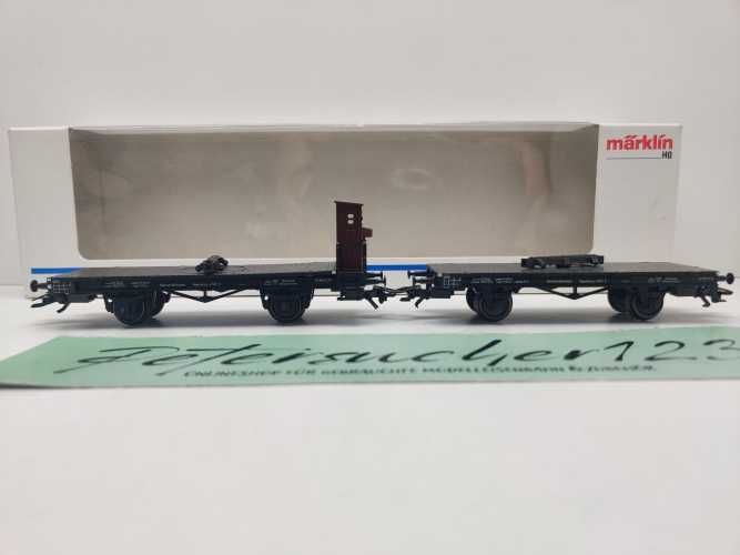 Märklin H0 AC 48840 Drehschemel-Wagenpaar mit Holz / NEM / DRG / OVP weiß