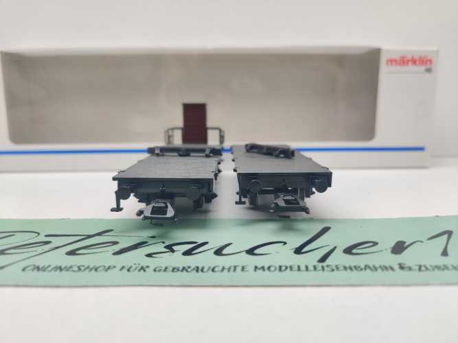 Märklin H0 AC 48840 Drehschemel-Wagenpaar mit Holz / NEM / DRG / OVP weiß