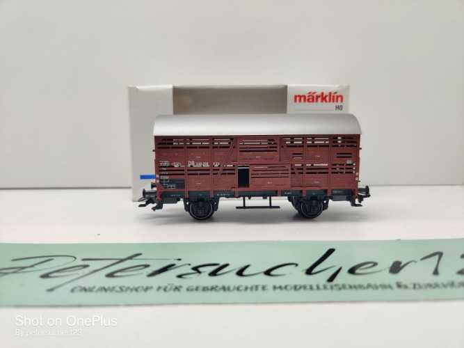 Märklin H0 AC 48881 Viehtransportwagen + Tiere V23 / NEM / DB / OVP