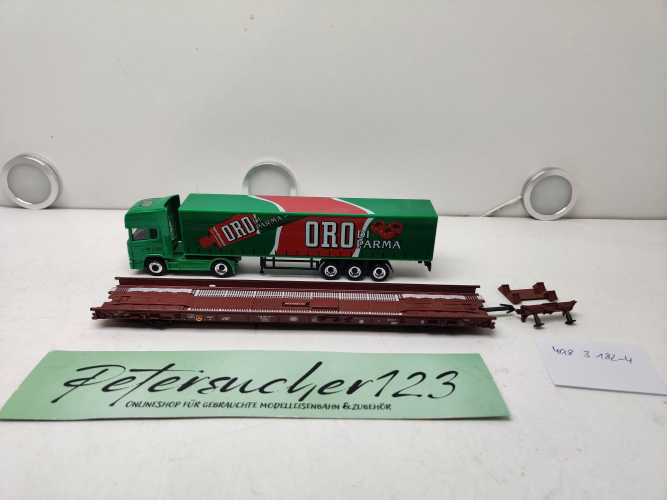 Märklin H0 AC 498 3 182-4 / rollende Landstraße / LKW ORO / NEM / DB
