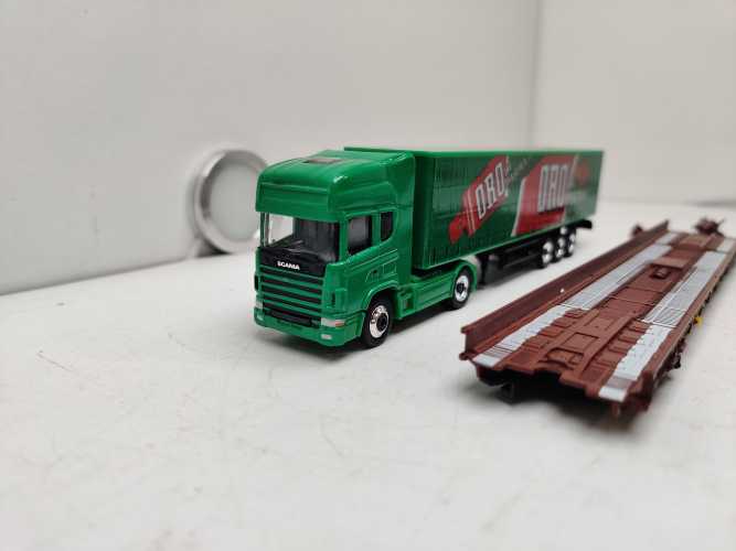 Märklin H0 AC 498 3 182-4 / rollende Landstraße / LKW ORO / NEM / DB