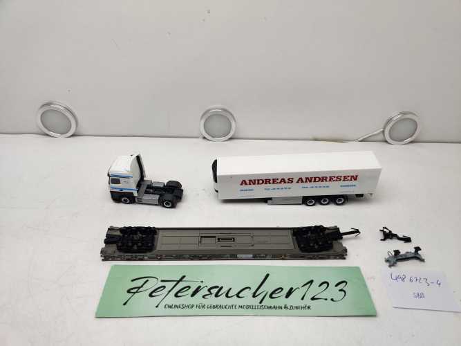 Märklin H0 AC 498 6 723-4 / rollende Landstraße / LKW Andresen / NEM / SBB