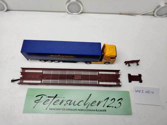 Märklin H0 AC 498 3 182-4 / rollende Landstraße / LKW SCHUON / NEM / DB