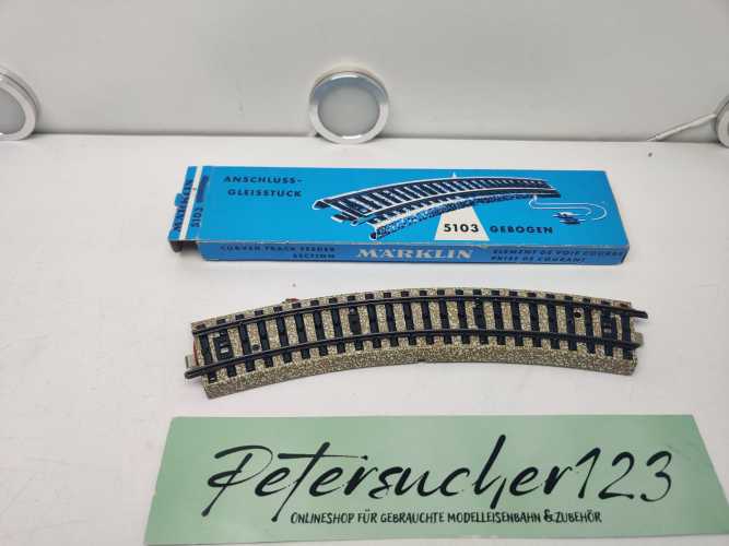 Märklin H0 AC 5103 Anschlussgleisstück / gebogen (mit 2 Anschlusskabeln) / OVP