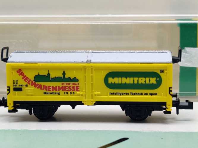 Minitrix N DC 51 3530 83 Schiebewandwagen "Spielwarenmesse'83 Tis858 / DB / OVP
