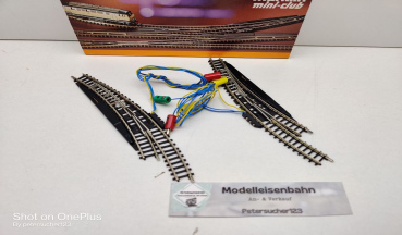 Märklin Mini-Club Z DC 8567 elektr. magn. Bogenweichenpaar / R 195 mm / OVP