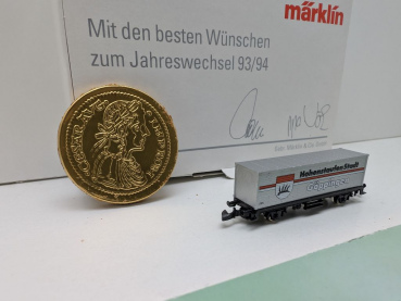 Märklin Z DC 8615.1993.90 Containerwagen "Göppingen" / Jahresw. 93/94 / OVP