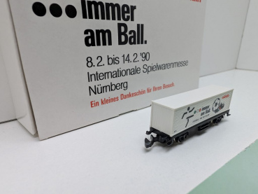 Märklin Z DC 8617 Containerwagen "...immer am Ball" / Messe NBG '90 / OVP