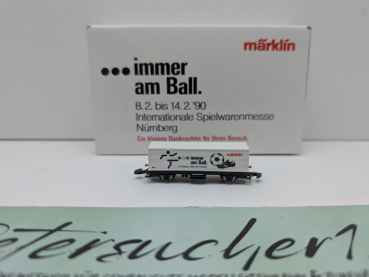 Märklin Z DC 8617 Containerwagen "...immer am Ball" / Messe NBG '90 / OVP