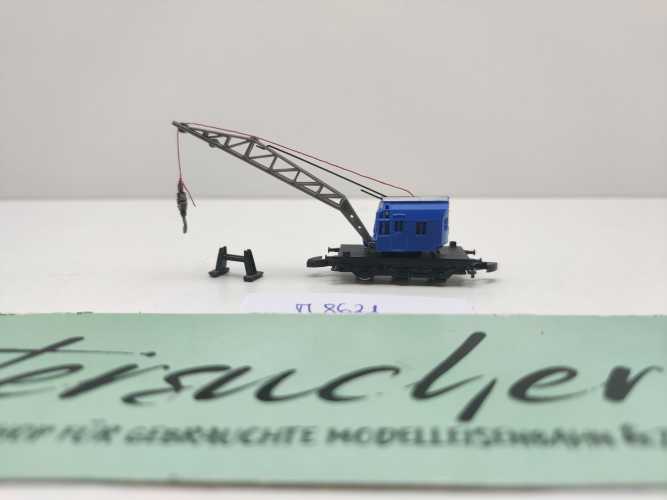 Märklin Z DC 8621 Kranwagen inkl. Stützbock / Kranhaus drehbar / Krupp Ardelt