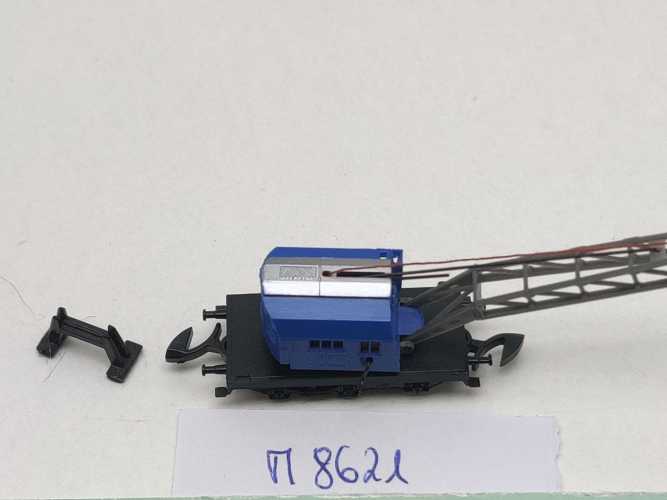 Märklin Z DC 8621 Kranwagen inkl. Stützbock / Kranhaus drehbar / Krupp Ardelt