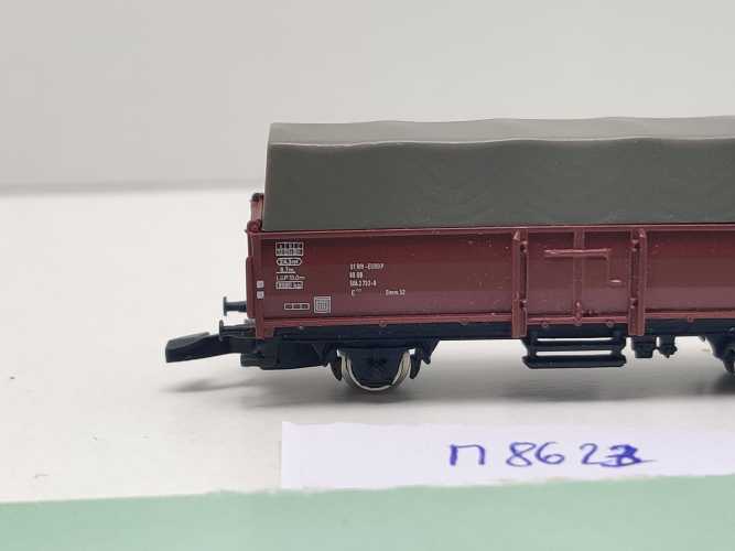 Märklin Z DC 8622 offener Güterwagen E 037 (Omm 52) mit Plane / DB
