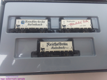 Mini Club Z DC 86395 /3 Güterwagen-Set mit historischen Privat-Bierwagen der Kulmbacher Brauereien / DB / OVP