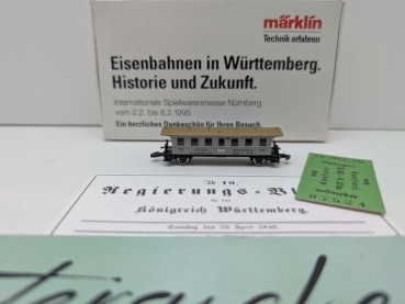 Märklin Z DC 8700.1995.01 Personenwagen "150 J Eisenb. Württ." / Messe NBG '95 / OVP