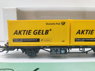 Märklin H0 AC 94084 Containertragwg "Aktie gelb" Lgjs573 PMS63-02 / NEM / DB / OVP