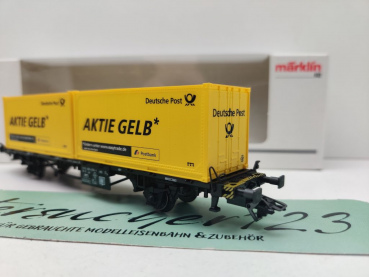 Märklin H0 AC 94084 Containertragwg "Aktie gelb" Lgjs573 PMS63-02 / NEM / DB / OVP