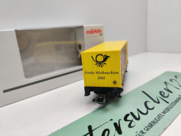 Märklin H0 AC 94152 PMS61-09 Containerwagen "Weihnachten'02" / NEM / MB / OVP weiß