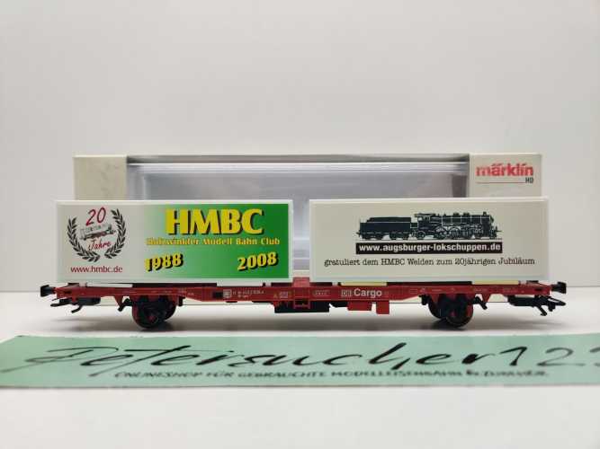 Märklin H0 AC 94191 Basis Containertragwagen Lgns570 + "20 J HMBC" NEM DB EVP
