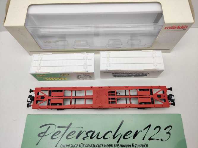 Märklin H0 AC 94191 Basis Containertragwagen Lgns570 + "20 J HMBC" NEM DB EVP