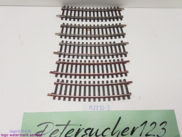 Märklin H0 AC 2233 6x gebogenes K-Gleis / R 424,6 / 15° = 1/2  / Kleber, Farbe, Rost